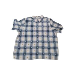 Alfred Dunner Womens Button Up Multicolor Size 24W Polyester Blend Short Sleeve